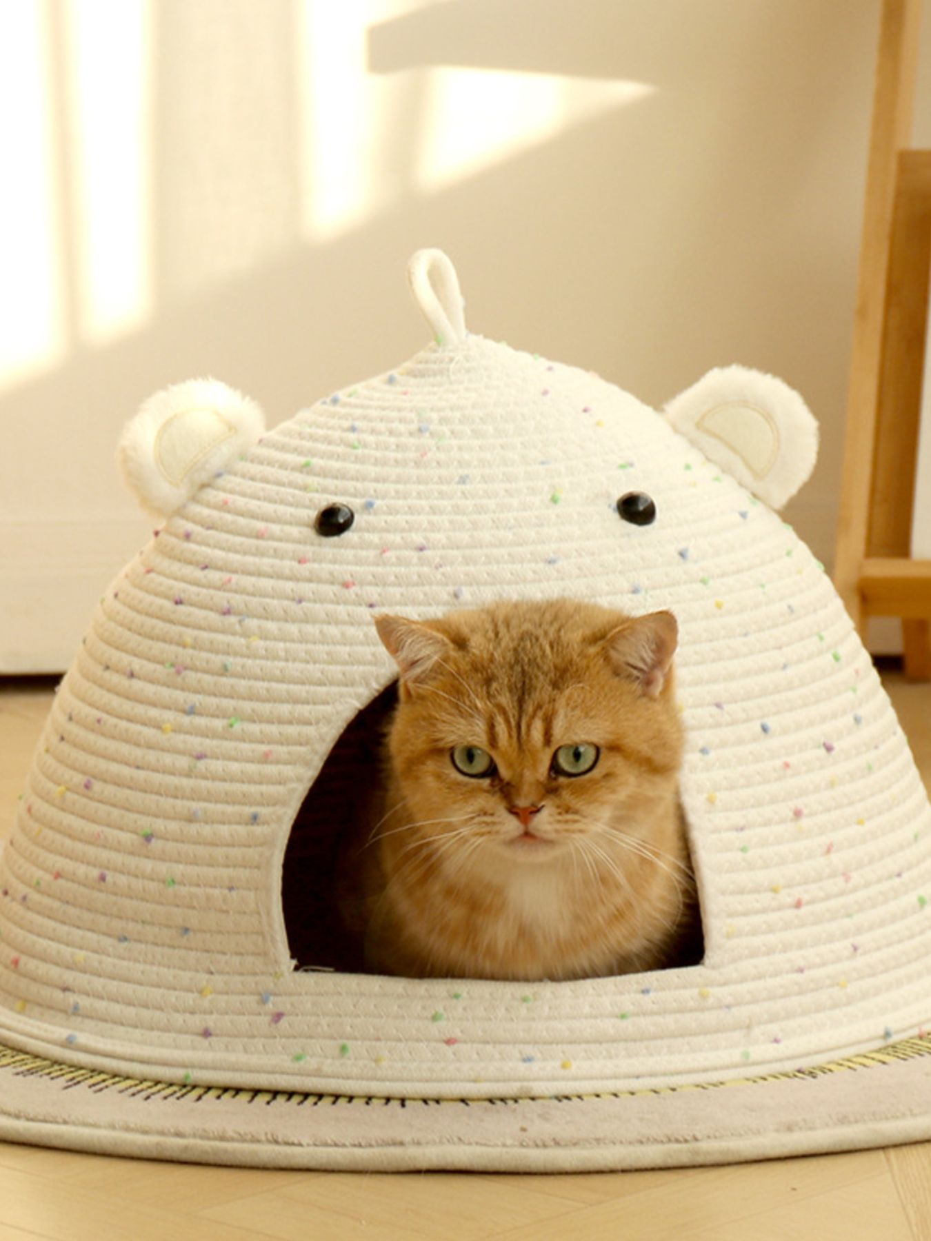 Bear Ear Woven Pet Nest - FloofChonk