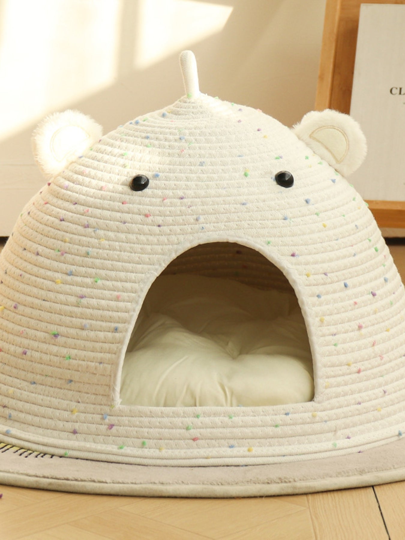 Bear Ear Woven Pet Nest - FloofChonk