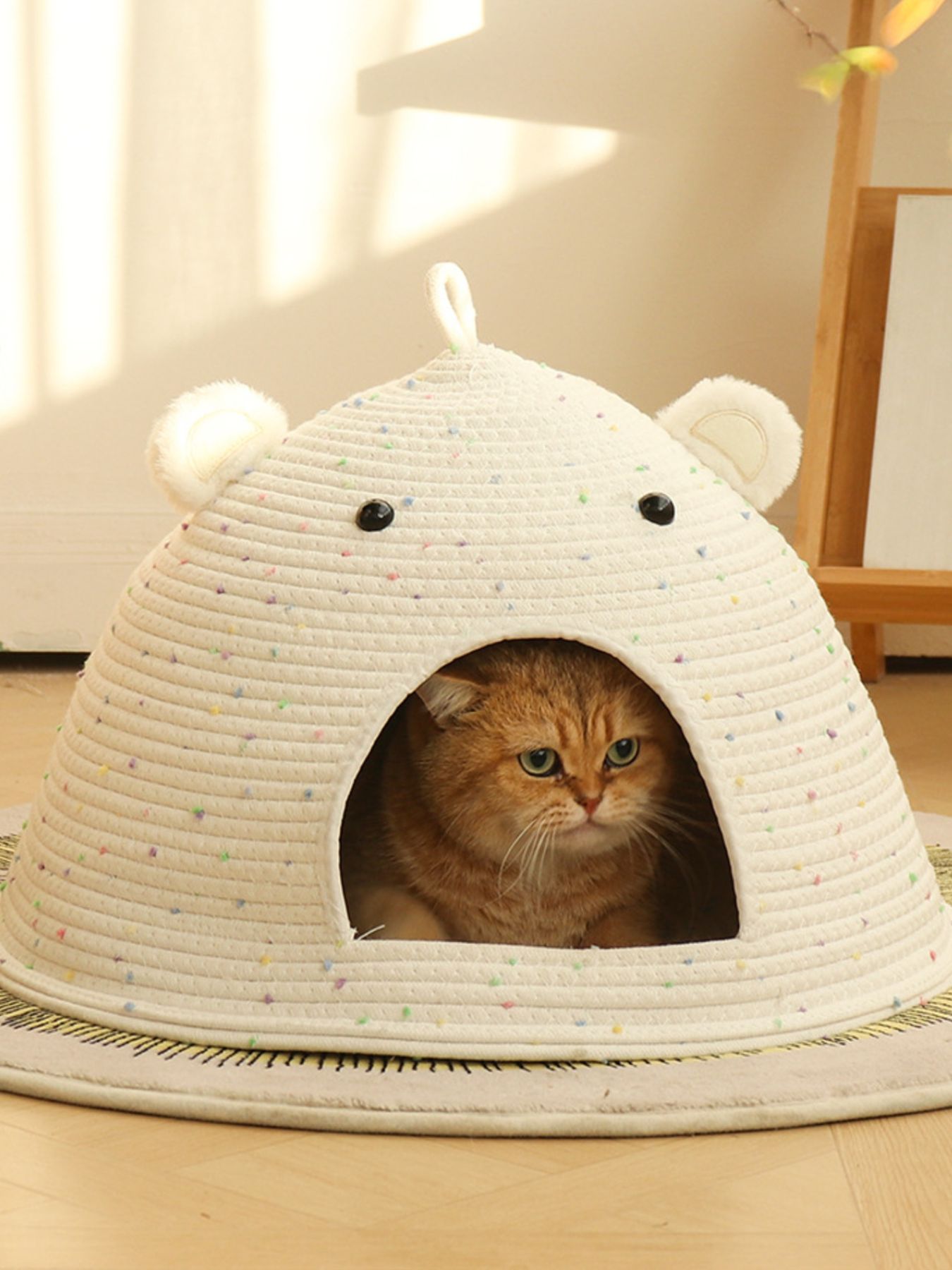 Bear Ear Woven Pet Nest - FloofChonk