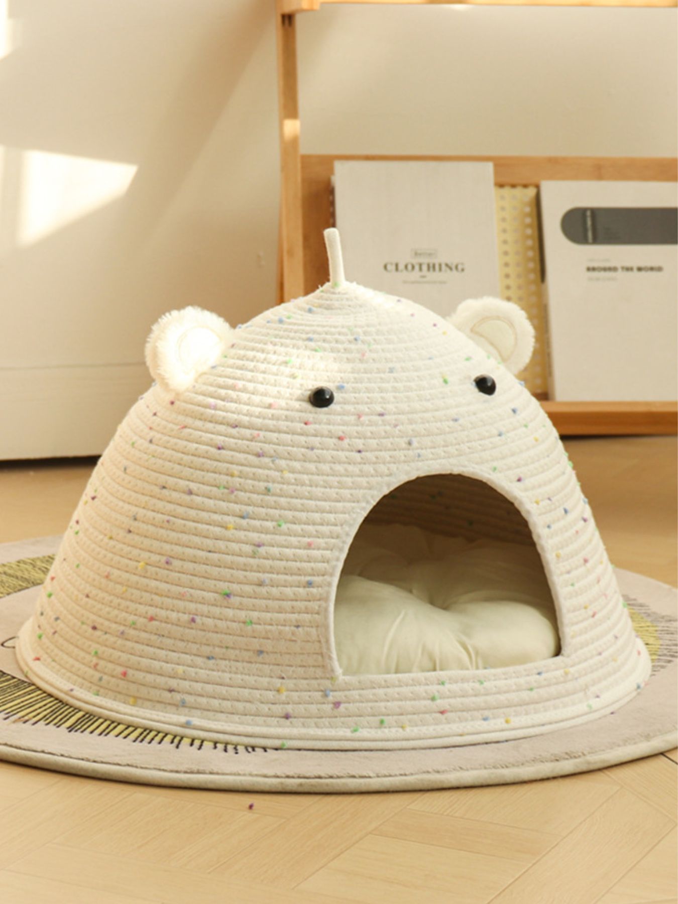 Bear Ear Woven Pet Nest - FloofChonk