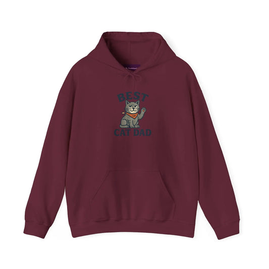 Best Cat Dad Hooded Sweatshirt, Cat Lover Gift, Funny Sweatshirt, Pet Dad Apparel, Cozy Cat Dad Hoodie - FloofChonk