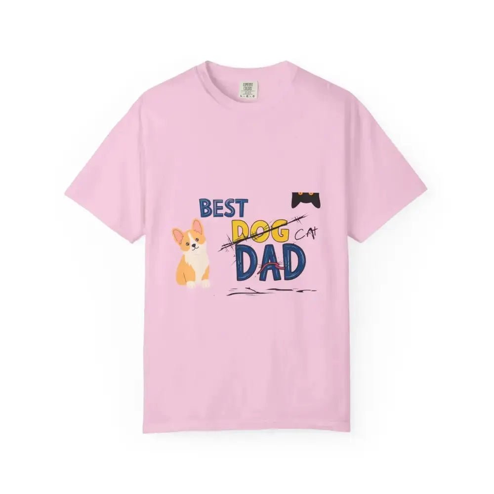 Best Dog Dad Unisex Garment - Dyed T-Shirt | Pet Lover Gift, Funny Dog Dad Tee, Casual Wear, Birthday or Father's Day Gift - FloofChonk