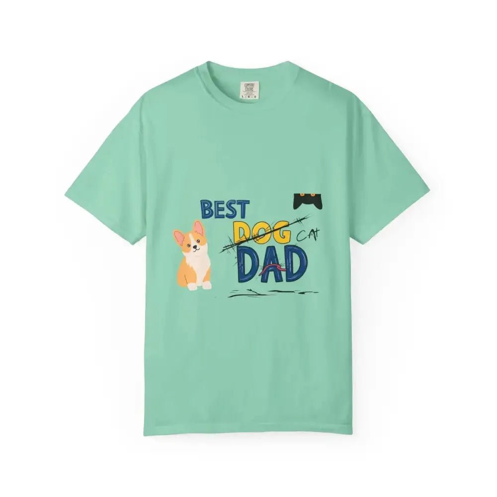 Best Dog Dad Unisex Garment - Dyed T-Shirt | Pet Lover Gift, Funny Dog Dad Tee, Casual Wear, Birthday or Father's Day Gift - FloofChonk