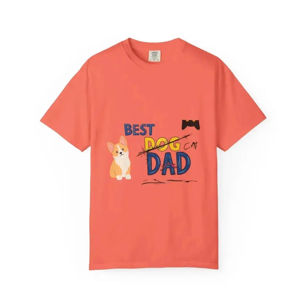 Best Dog Dad Unisex Garment - Dyed T-Shirt | Pet Lover Gift, Funny Dog Dad Tee, Casual Wear, Birthday or Father's Day Gift - FloofChonk
