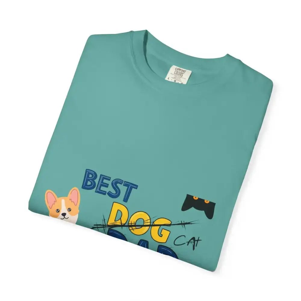 Best Dog Dad Unisex Garment - Dyed T-Shirt | Pet Lover Gift, Funny Dog Dad Tee, Casual Wear, Birthday or Father's Day Gift - FloofChonk