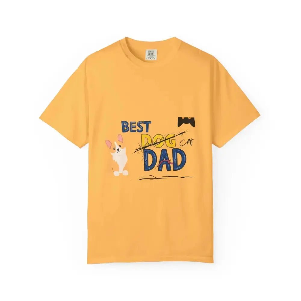 Best Dog Dad Unisex Garment - Dyed T-Shirt | Pet Lover Gift, Funny Dog Dad Tee, Casual Wear, Birthday or Father's Day Gift - FloofChonk