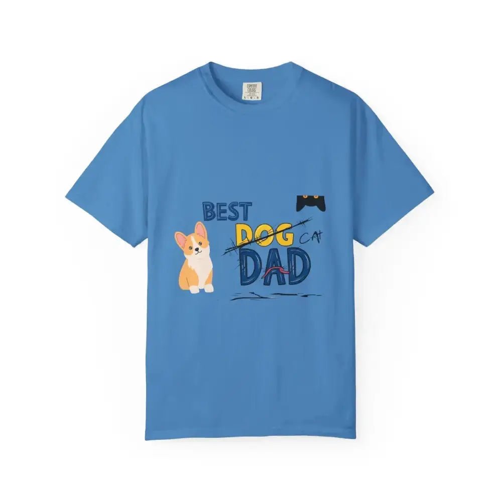 Best Dog Dad Unisex Garment - Dyed T-Shirt | Pet Lover Gift, Funny Dog Dad Tee, Casual Wear, Birthday or Father's Day Gift - FloofChonk