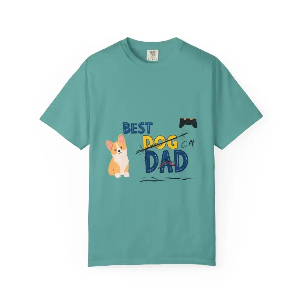 Best Dog Dad Unisex Garment - Dyed T-Shirt | Pet Lover Gift, Funny Dog Dad Tee, Casual Wear, Birthday or Father's Day Gift - FloofChonk