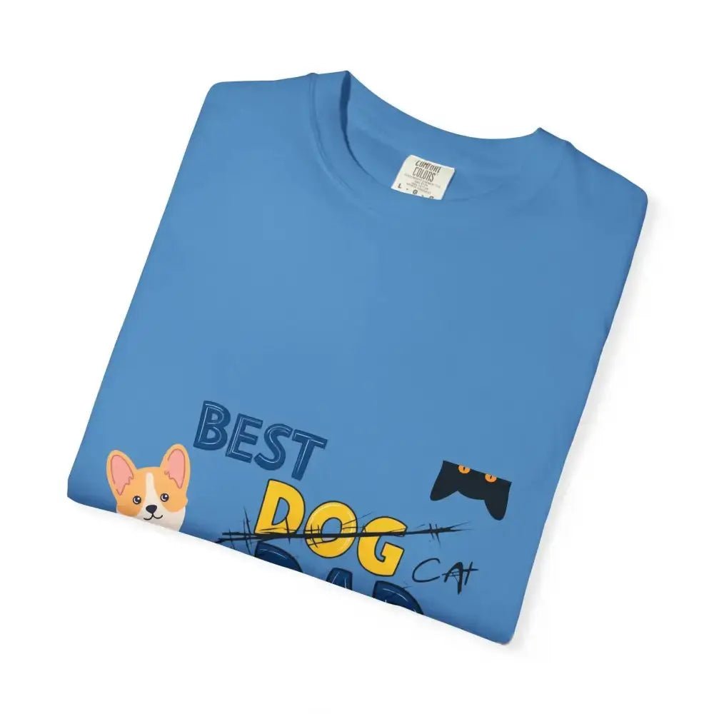 Best Dog Dad Unisex Garment - Dyed T-Shirt | Pet Lover Gift, Funny Dog Dad Tee, Casual Wear, Birthday or Father's Day Gift - FloofChonk