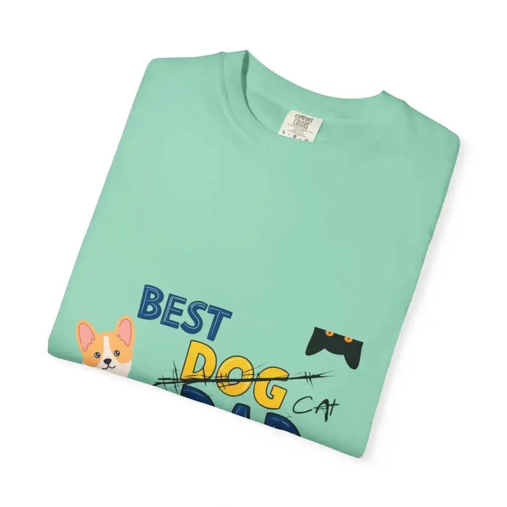 Best Dog Dad Unisex Garment - Dyed T-Shirt | Pet Lover Gift, Funny Dog Dad Tee, Casual Wear, Birthday or Father's Day Gift - FloofChonk