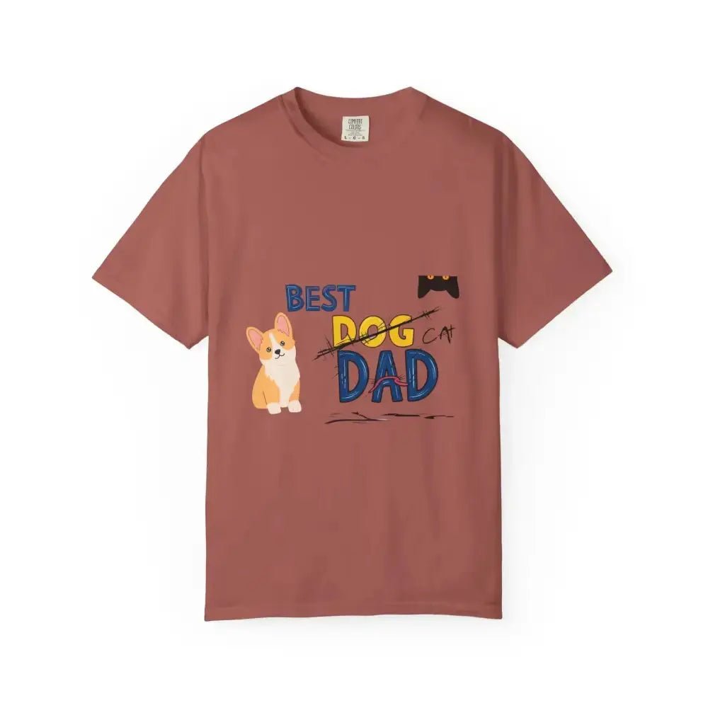 Best Dog Dad Unisex Garment - Dyed T-Shirt | Pet Lover Gift, Funny Dog Dad Tee, Casual Wear, Birthday or Father's Day Gift - FloofChonk