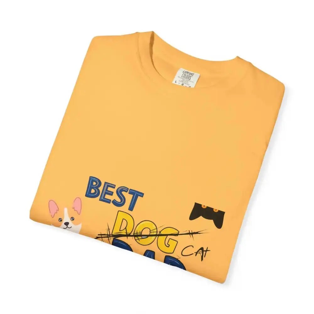 Best Dog Dad Unisex Garment - Dyed T-Shirt | Pet Lover Gift, Funny Dog Dad Tee, Casual Wear, Birthday or Father's Day Gift - FloofChonk