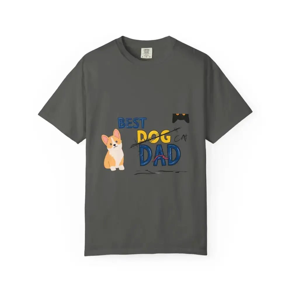 Best Dog Dad Unisex Garment - Dyed T-Shirt | Pet Lover Gift, Funny Dog Dad Tee, Casual Wear, Birthday or Father's Day Gift - FloofChonk