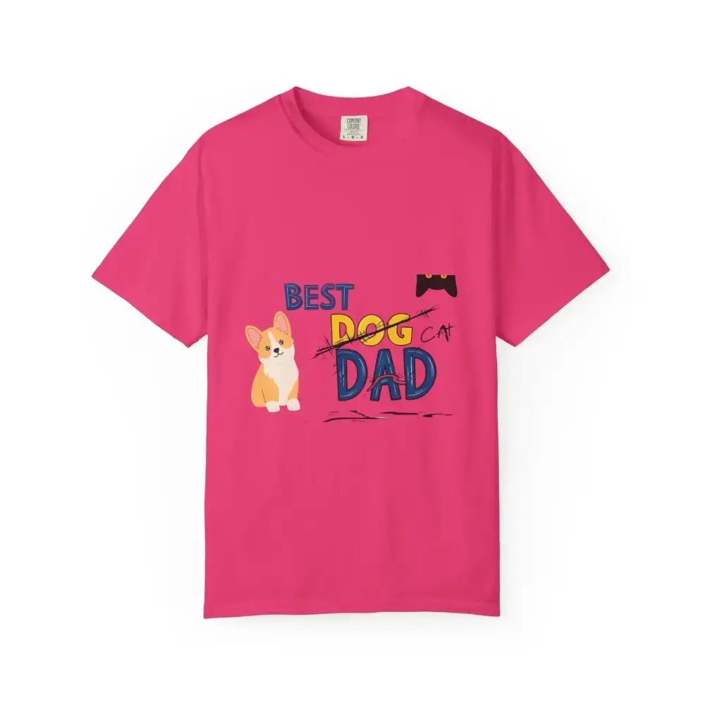 Best Dog Dad Unisex Garment - Dyed T-Shirt | Pet Lover Gift, Funny Dog Dad Tee, Casual Wear, Birthday or Father's Day Gift - FloofChonk