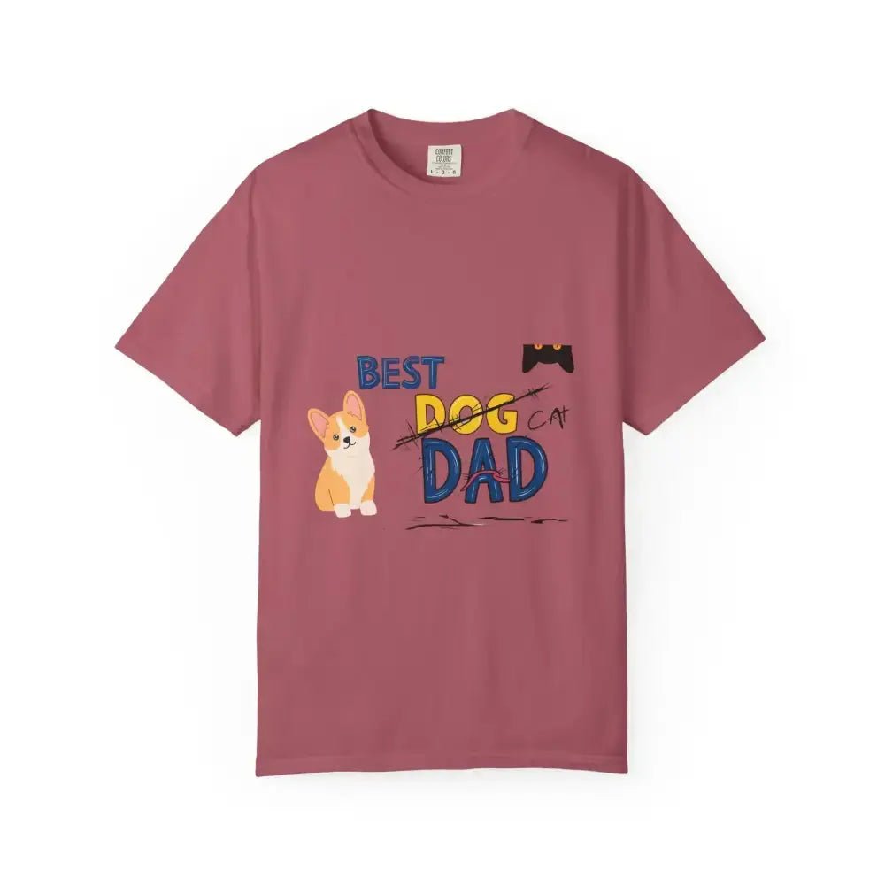 Best Dog Dad Unisex Garment - Dyed T-Shirt | Pet Lover Gift, Funny Dog Dad Tee, Casual Wear, Birthday or Father's Day Gift - FloofChonk