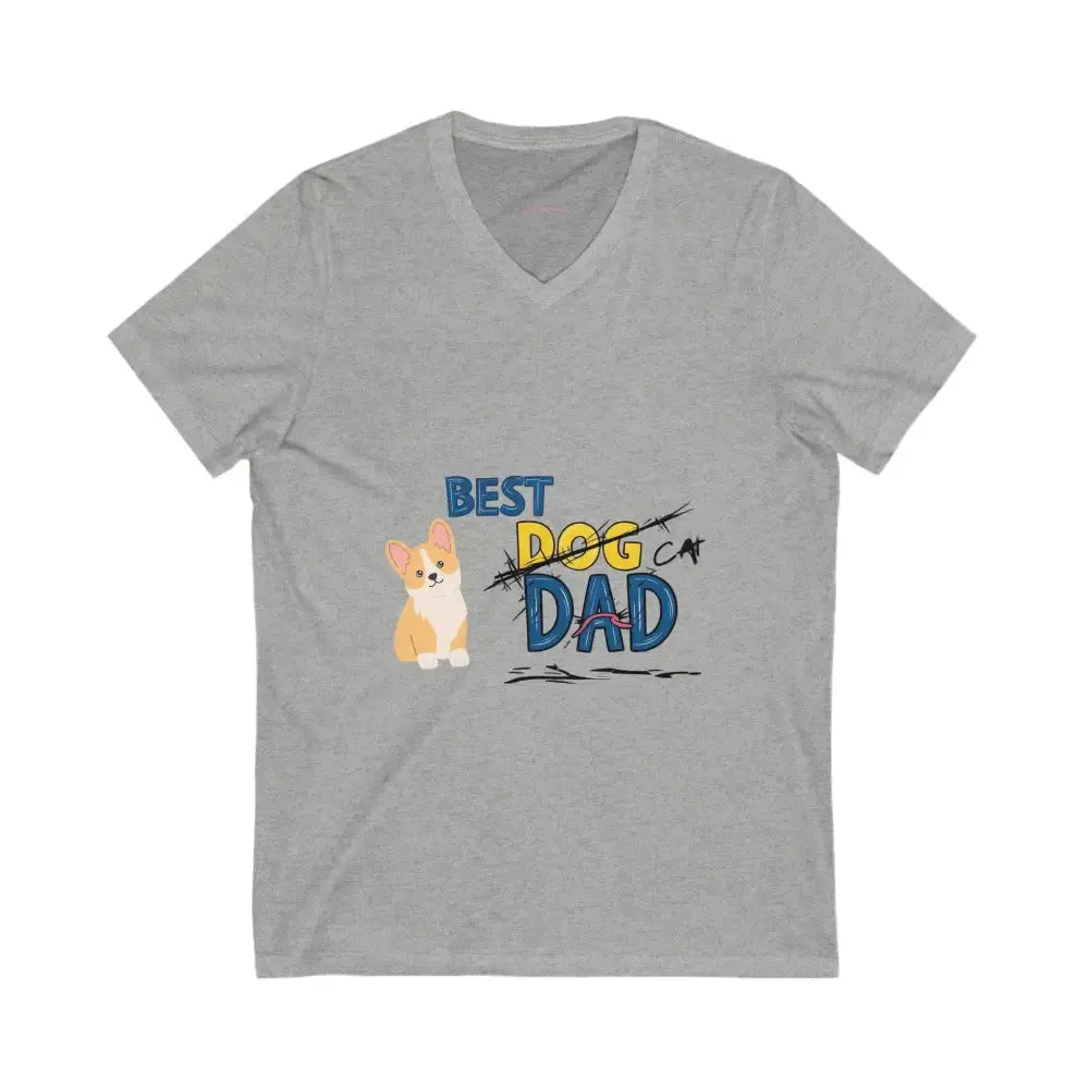 Best Dog Dad V - Neck Tee, Unisex Pet Lover Shirt - FloofChonk