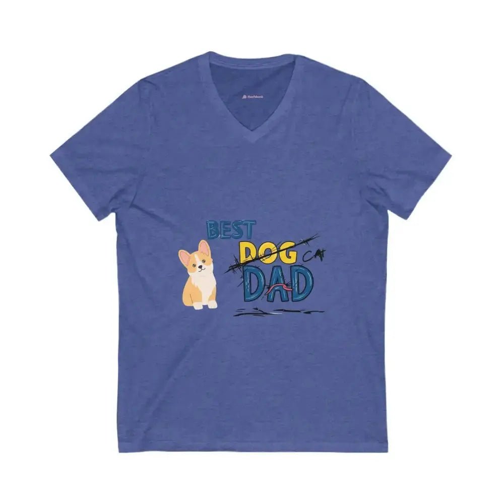 Best Dog Dad V - Neck Tee, Unisex Pet Lover Shirt - FloofChonk