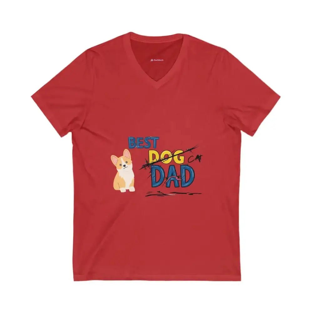 Best Dog Dad V - Neck Tee, Unisex Pet Lover Shirt - FloofChonk