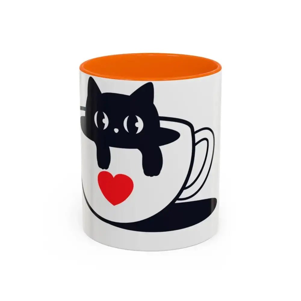 Black Cat Accent Coffee Mug (11, 15oz) - FloofChonk