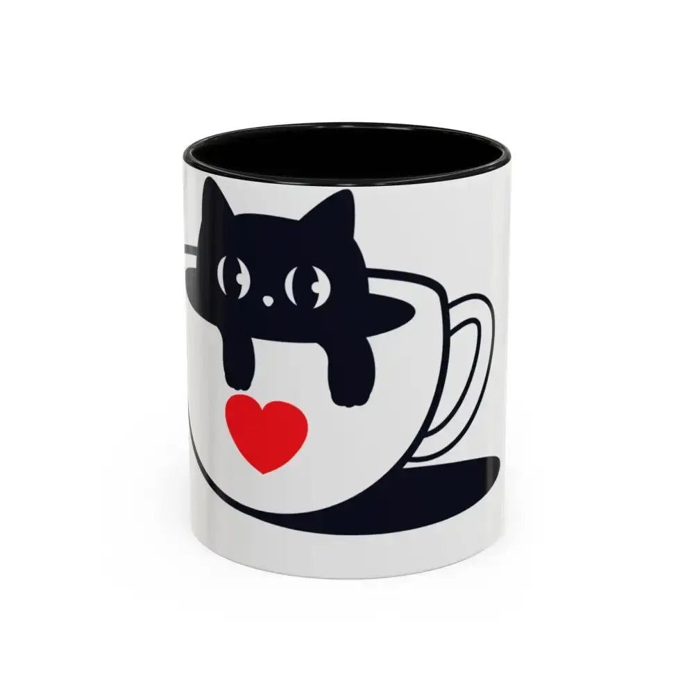 Black Cat Accent Coffee Mug (11, 15oz) - FloofChonk