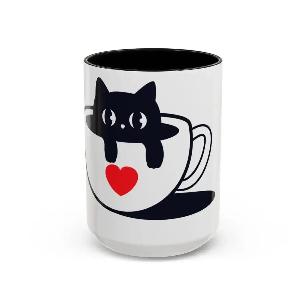 Black Cat Accent Coffee Mug (11, 15oz) - FloofChonk