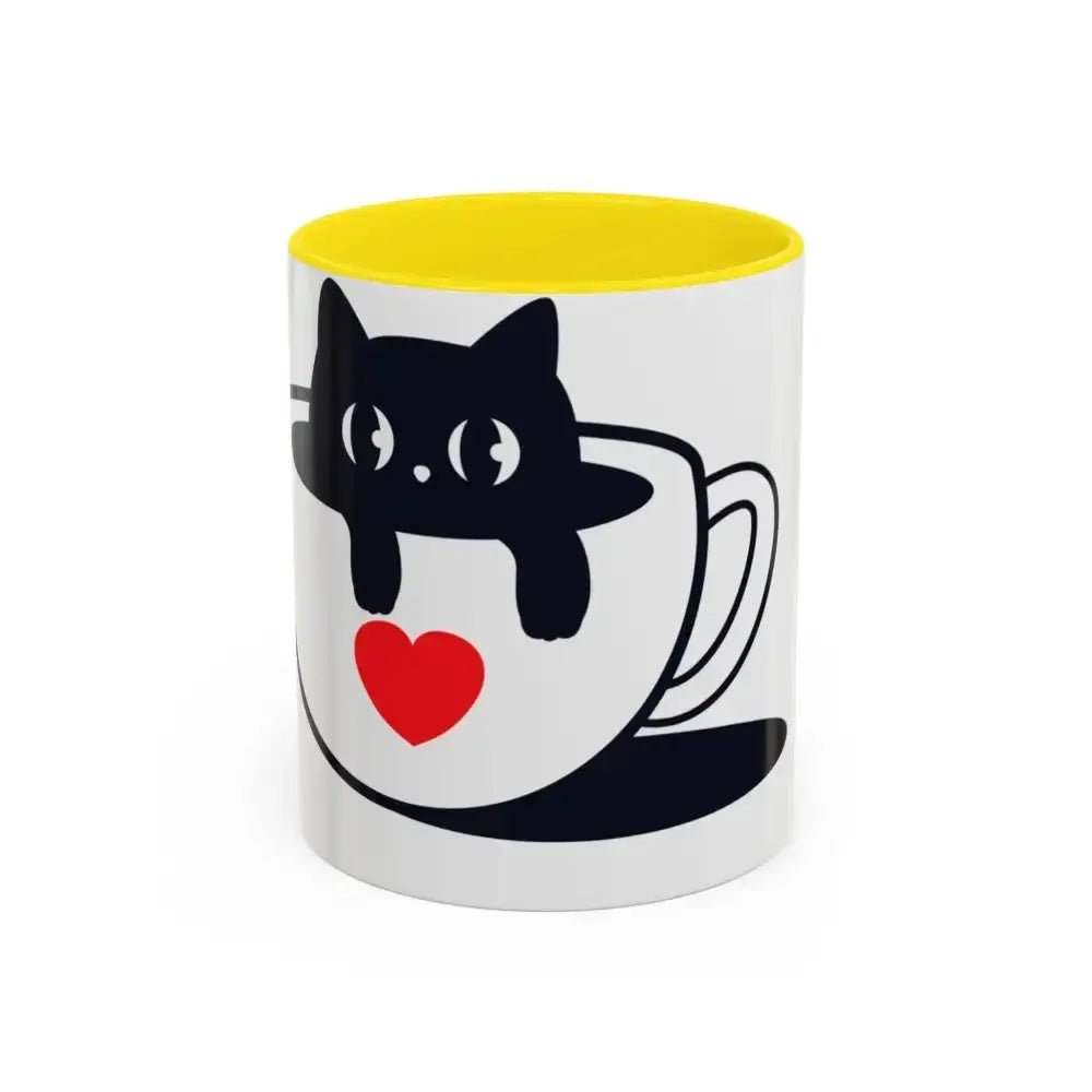 Black Cat Accent Coffee Mug (11, 15oz) - FloofChonk