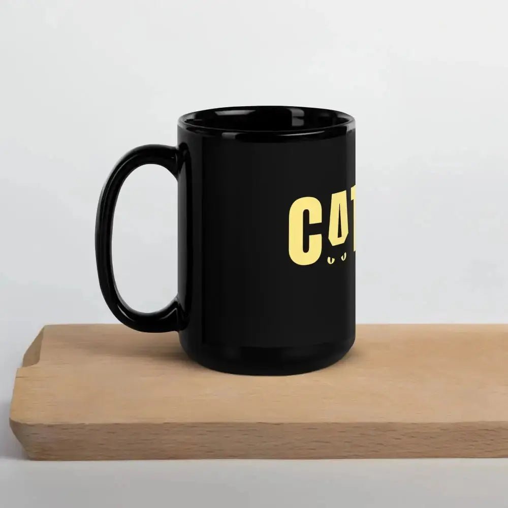 Black Cat Glossy Mug - FloofChonk