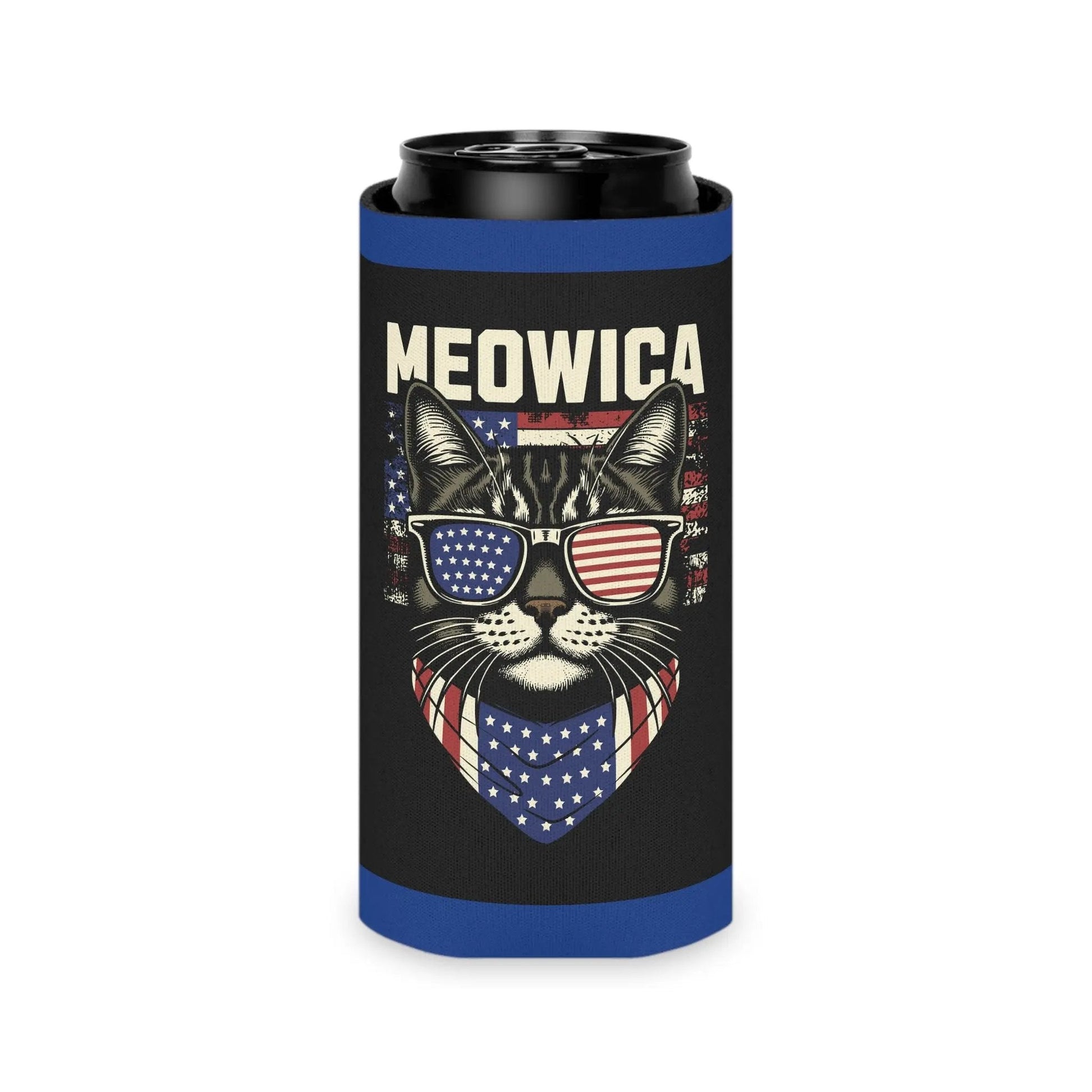 Can Cooler Meowica Cat Graphic - FloofChonk