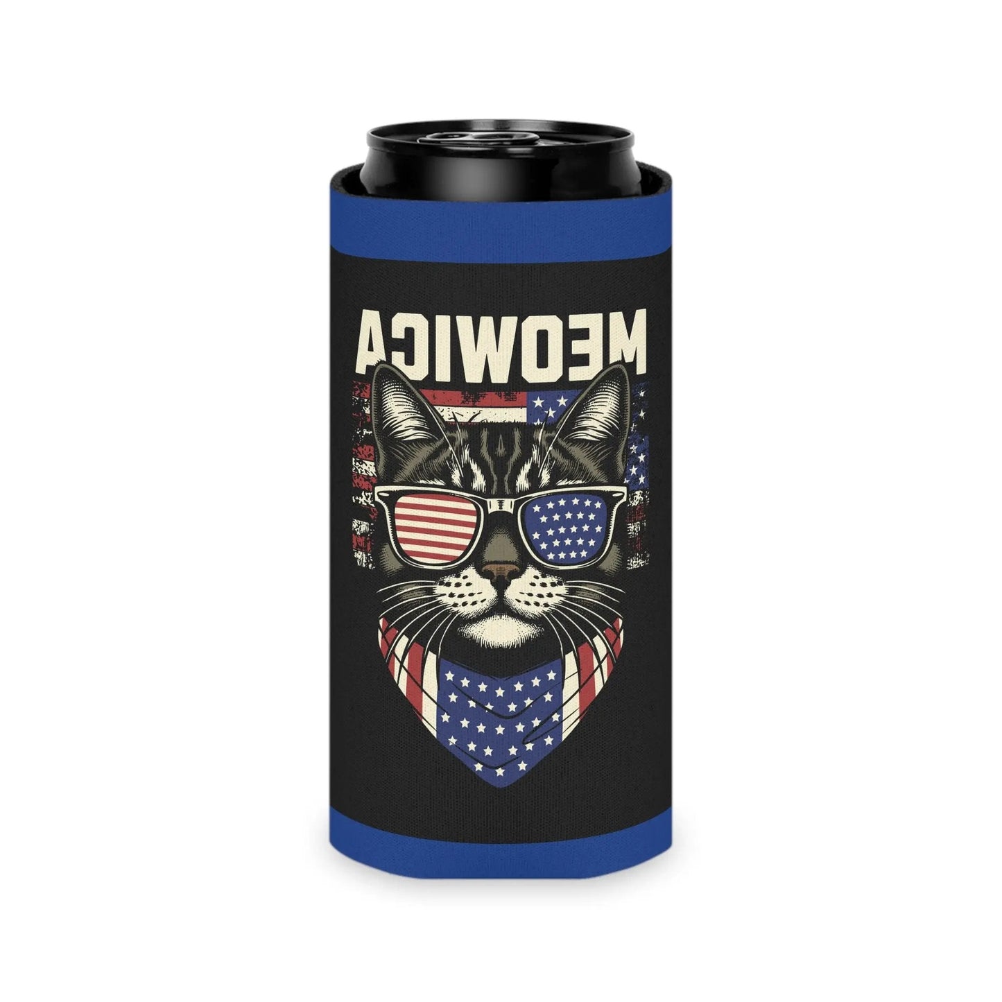 Can Cooler Meowica Cat Graphic - FloofChonk