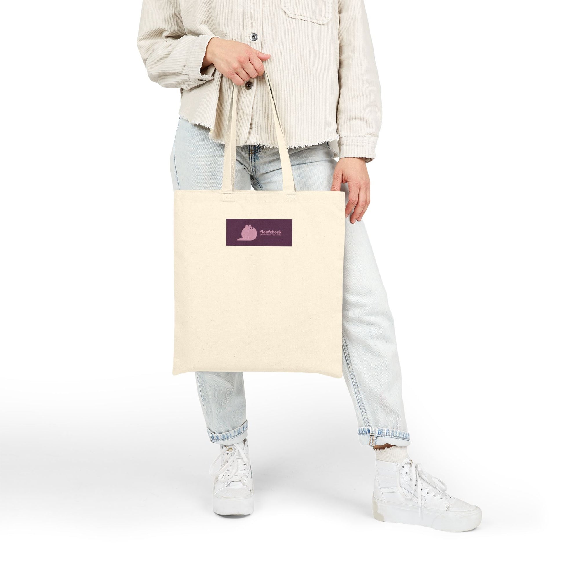 Canvas Tote Bag – "Low Tolerance, High Whiskers" Cat Tote | Funny Cat Lover Gift - FloofChonk