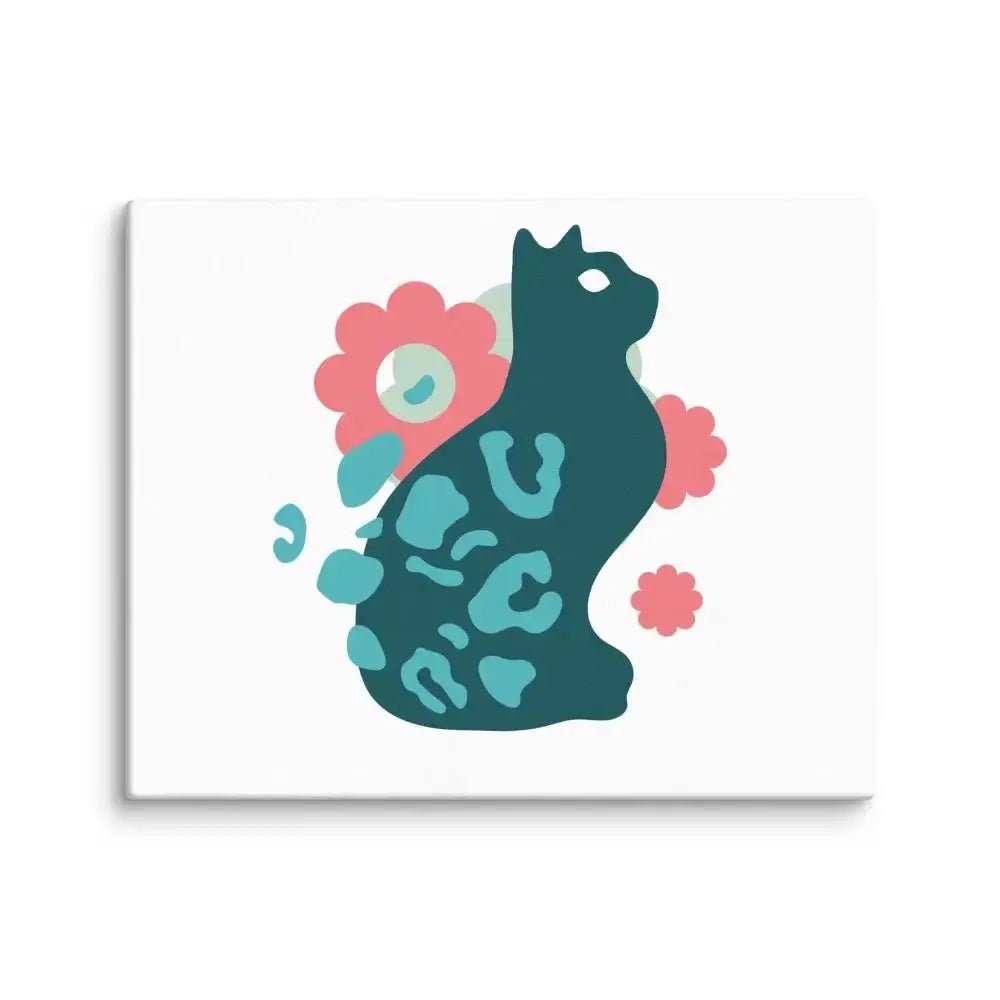 Cat and Flowers Canvas - FloofChonk