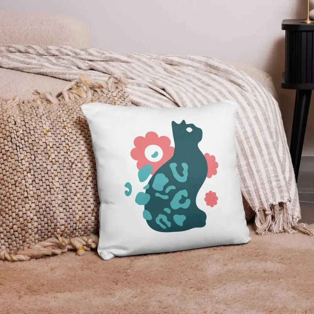 Cat and Flowers Pillow Case - FloofChonk