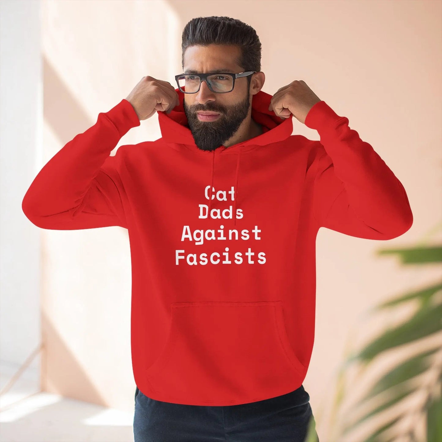 Cat Dads Against Fascists Hoodie - FloofChonk