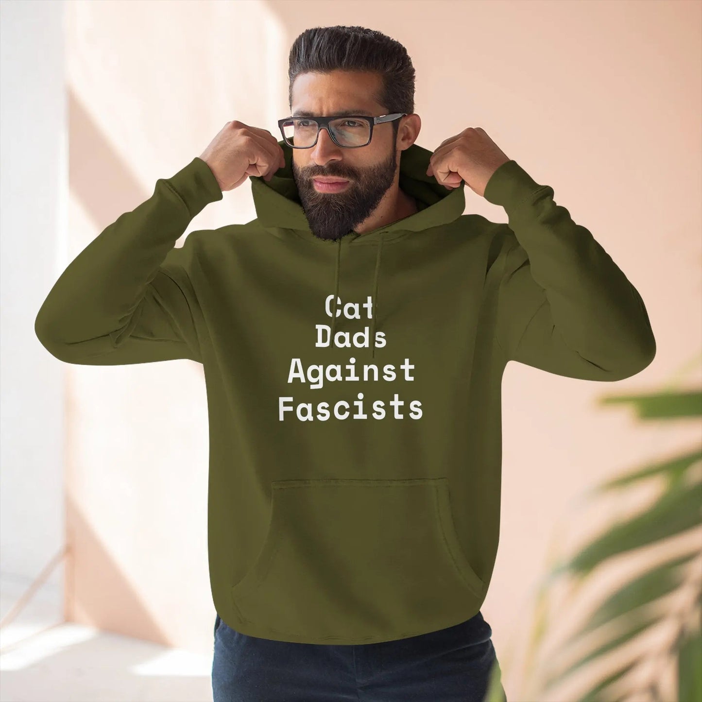 Cat Dads Against Fascists Hoodie - FloofChonk