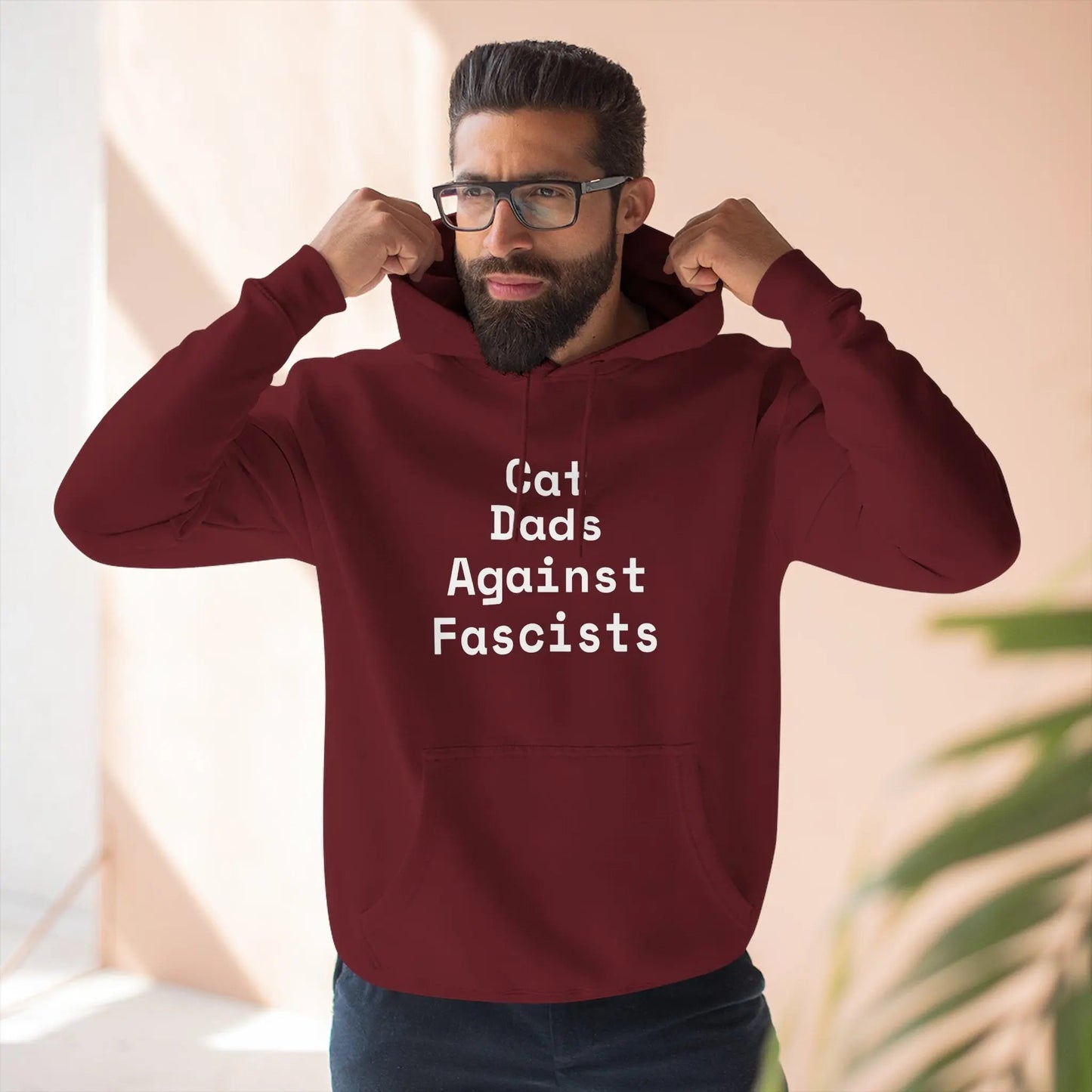 Cat Dads Against Fascists Hoodie - FloofChonk