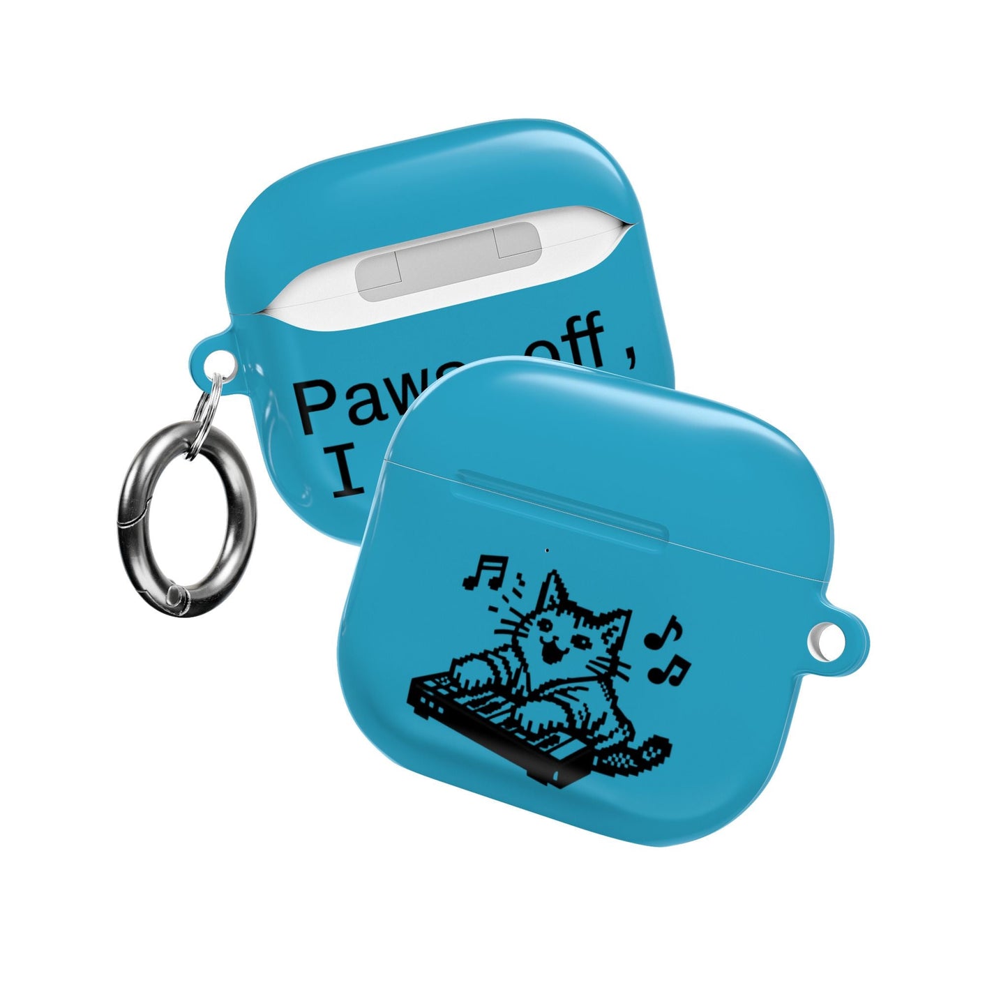 Cat DJ AirPod Case — "Paws Off, I Bite" Cute Cat AirPods Case - FloofChonk