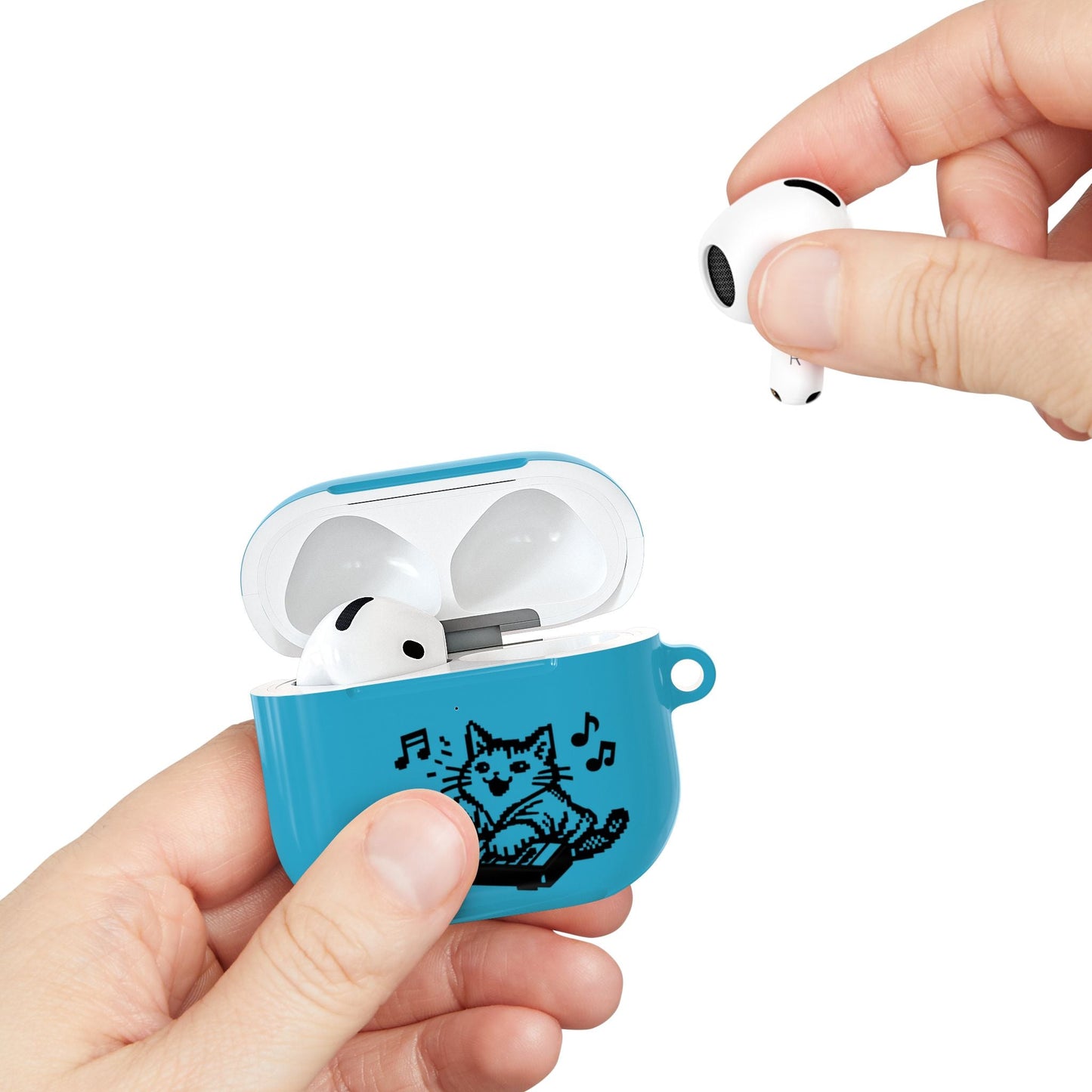 Cat DJ AirPod Case — "Paws Off, I Bite" Cute Cat AirPods Case - FloofChonk