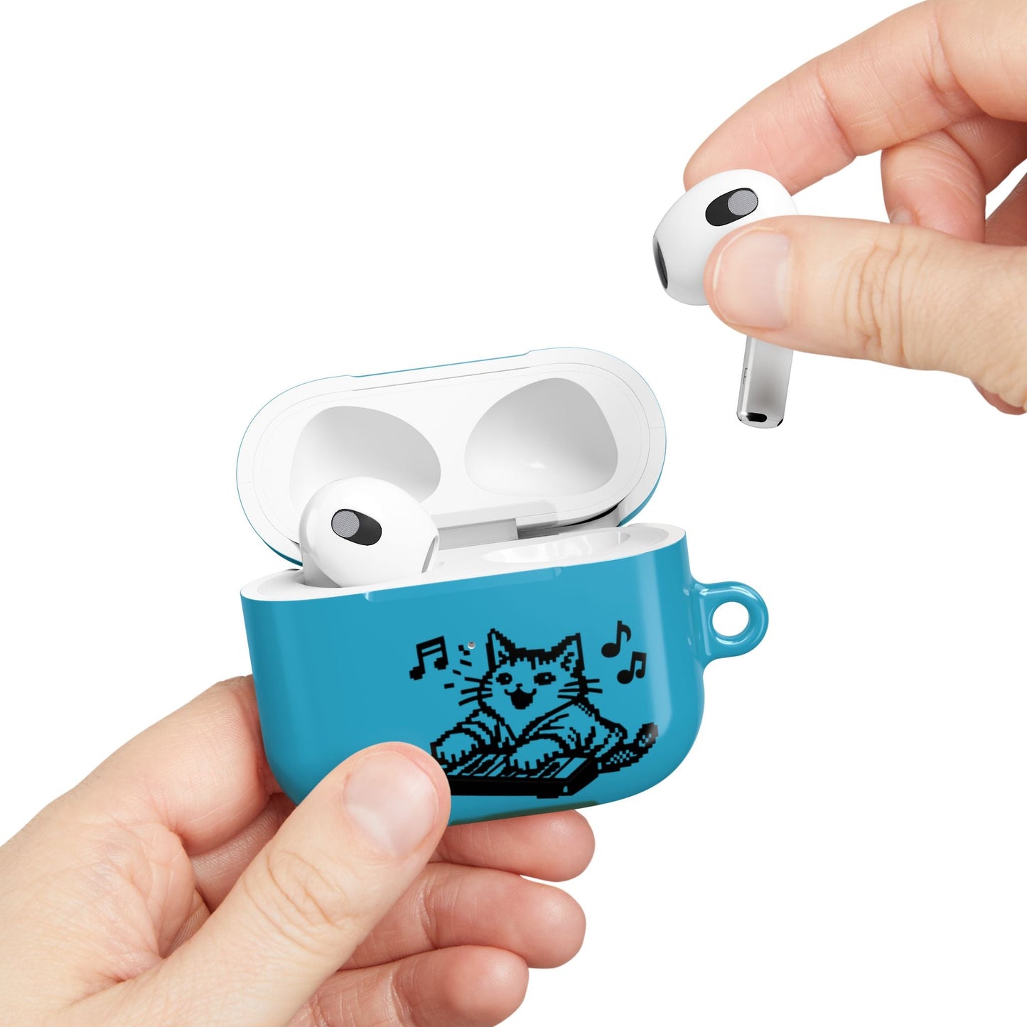 Cat DJ AirPod Case — "Paws Off, I Bite" Cute Cat AirPods Case - FloofChonk