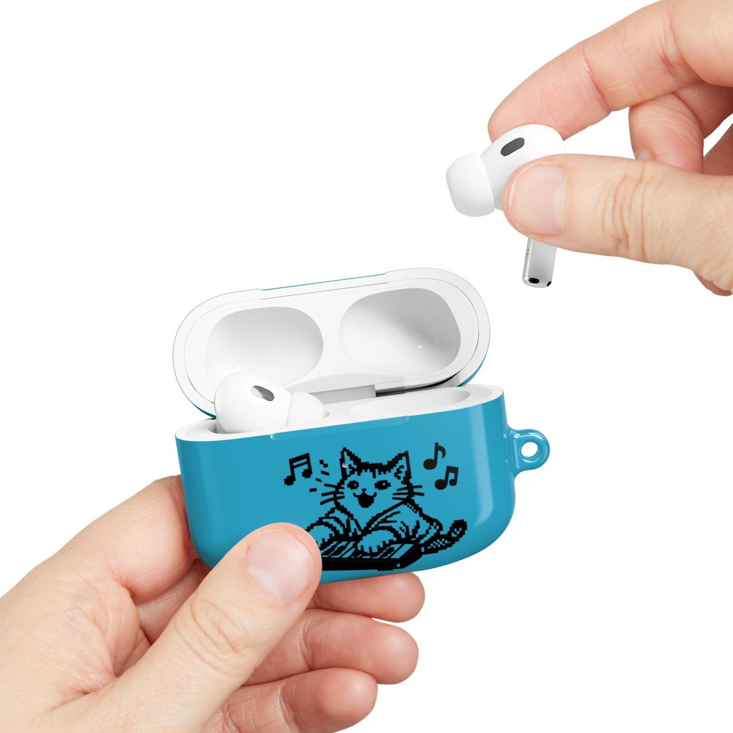 Cat DJ AirPod Case — "Paws Off, I Bite" Cute Cat AirPods Case - FloofChonk