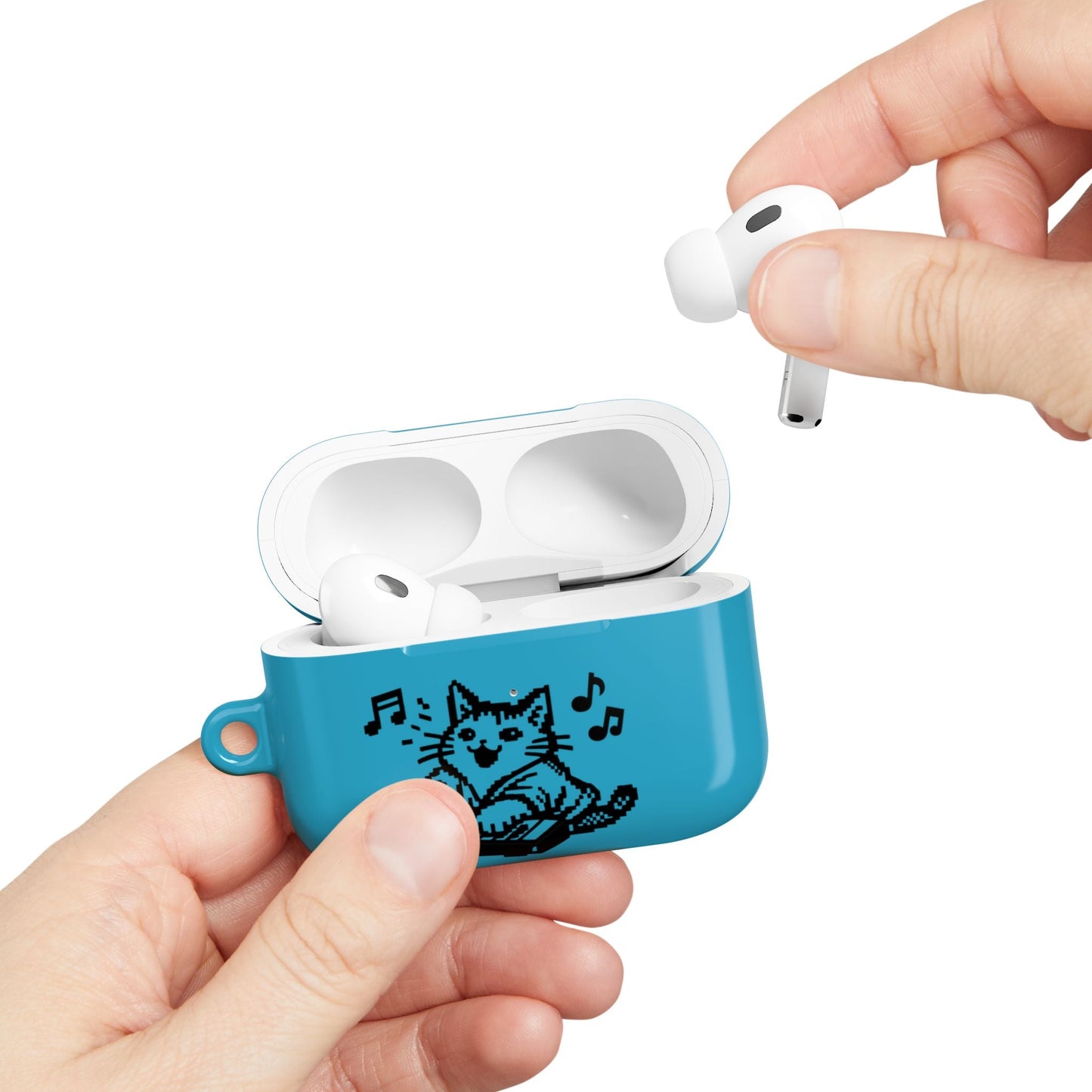 Cat DJ AirPod Case — "Paws Off, I Bite" Cute Cat AirPods Case - FloofChonk