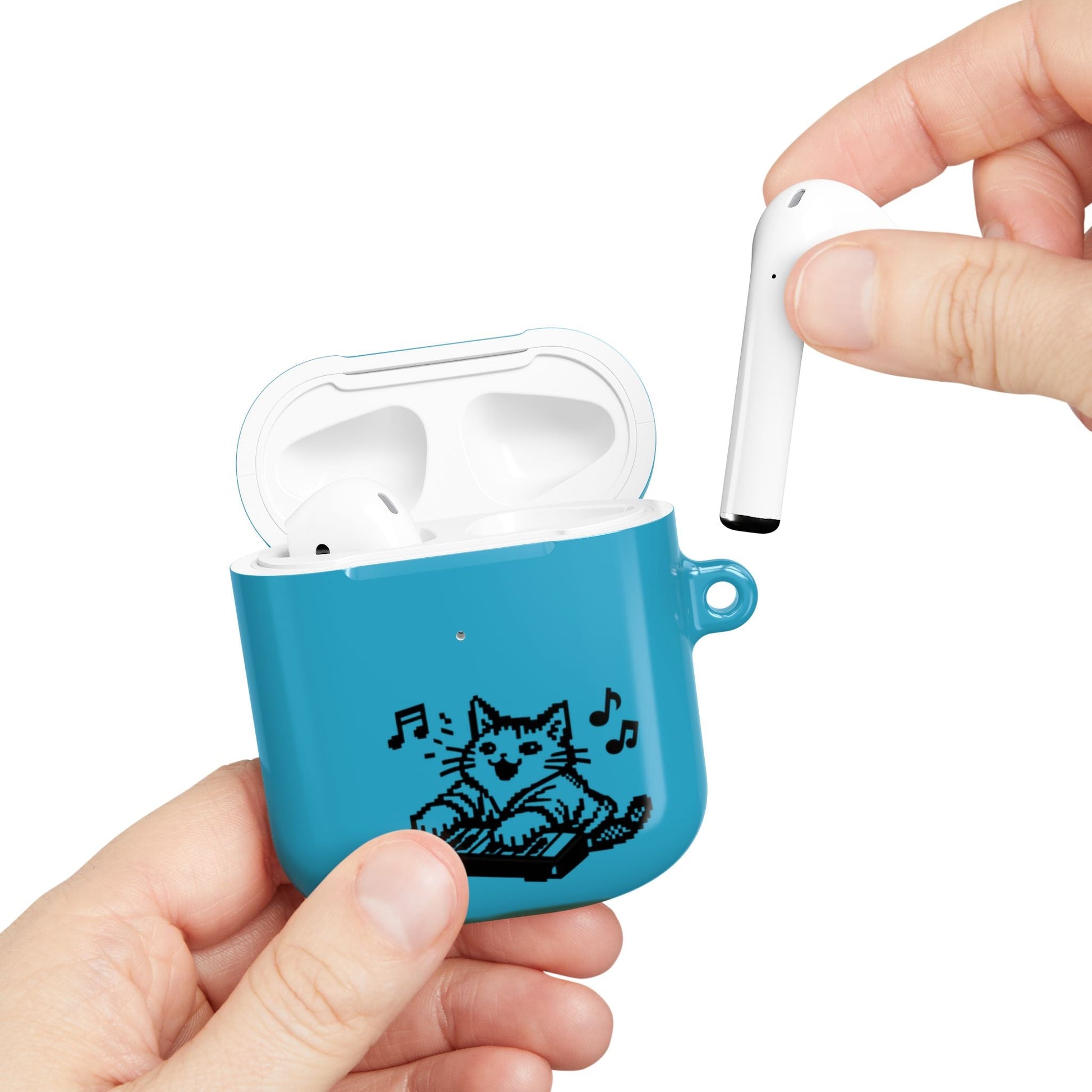 Cat DJ AirPod Case — "Paws Off, I Bite" Cute Cat AirPods Case - FloofChonk