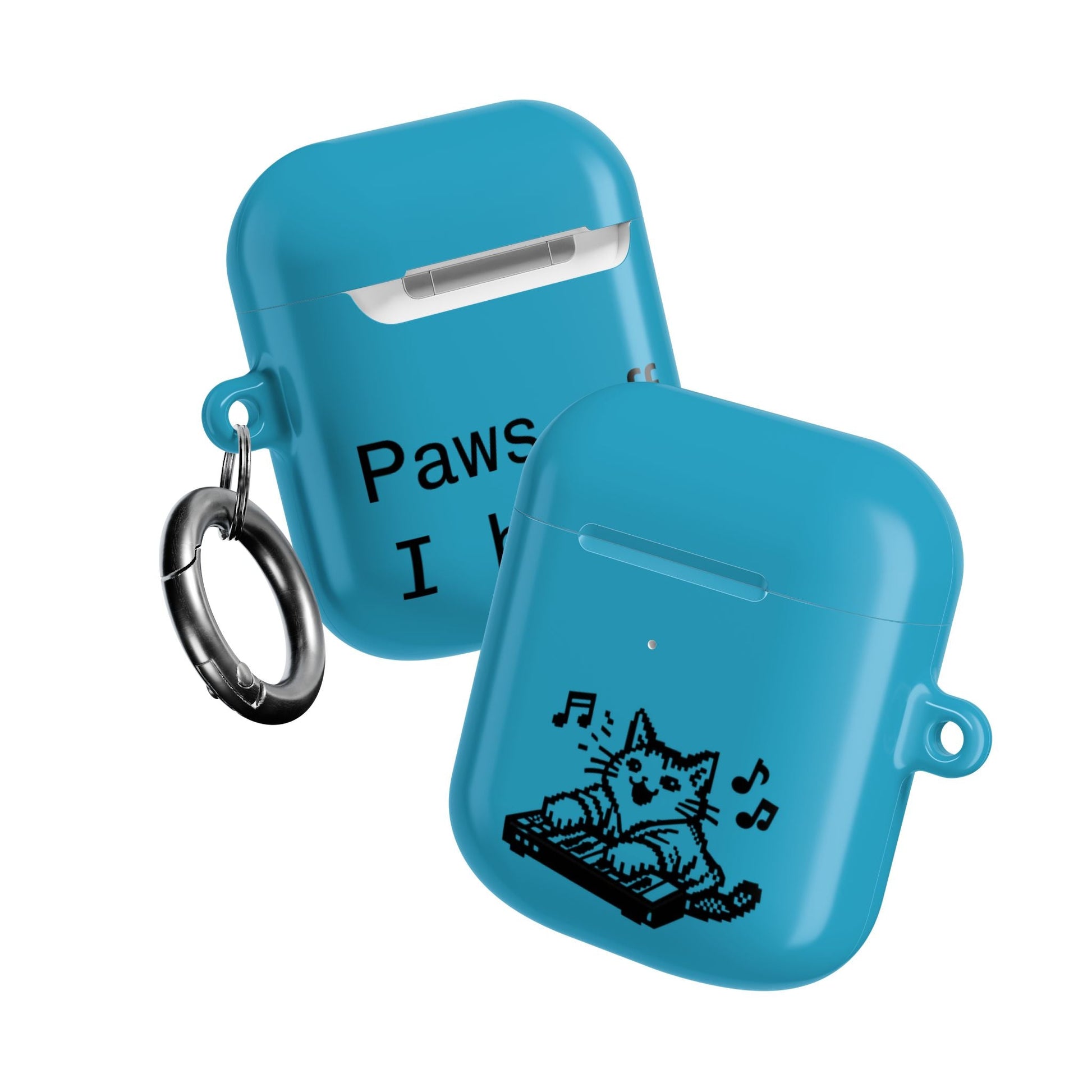 Cat DJ AirPod Case — "Paws Off, I Bite" Cute Cat AirPods Case - FloofChonk