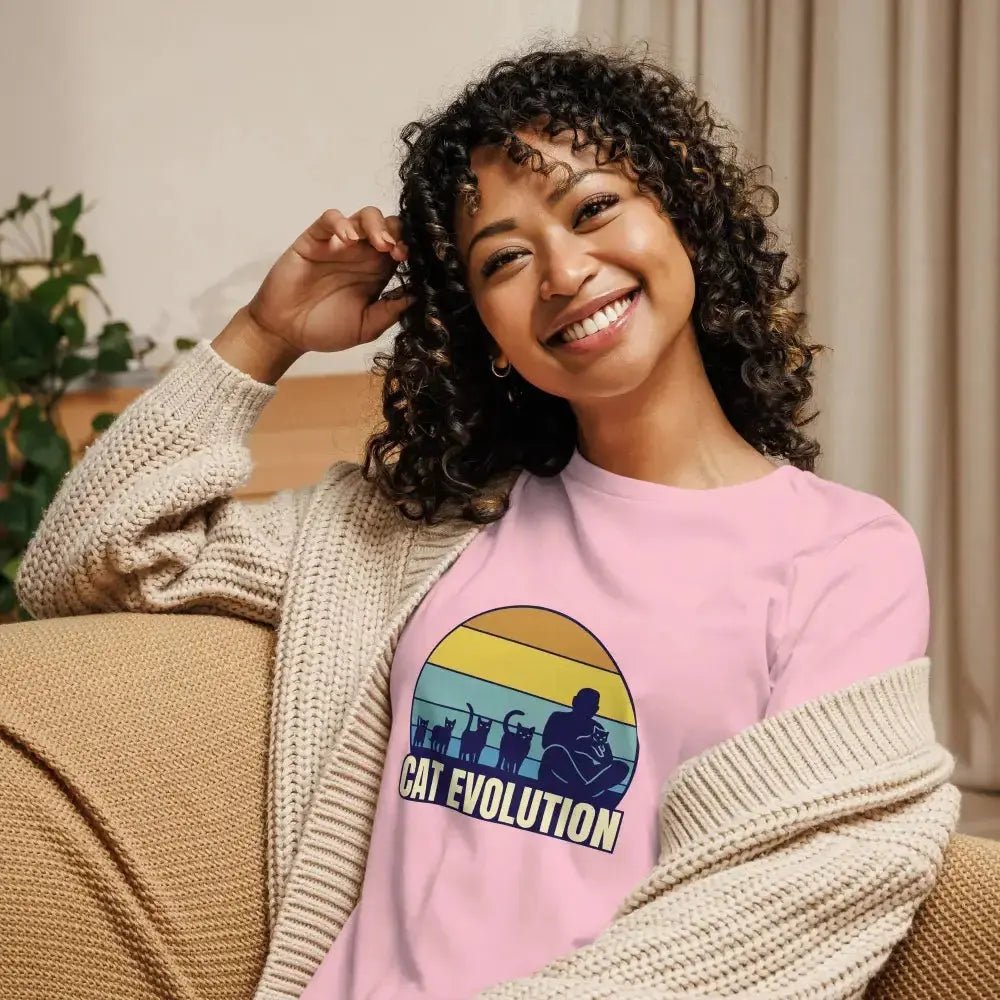 Cat Evolution Casual Women's T-Shirt - FloofChonk