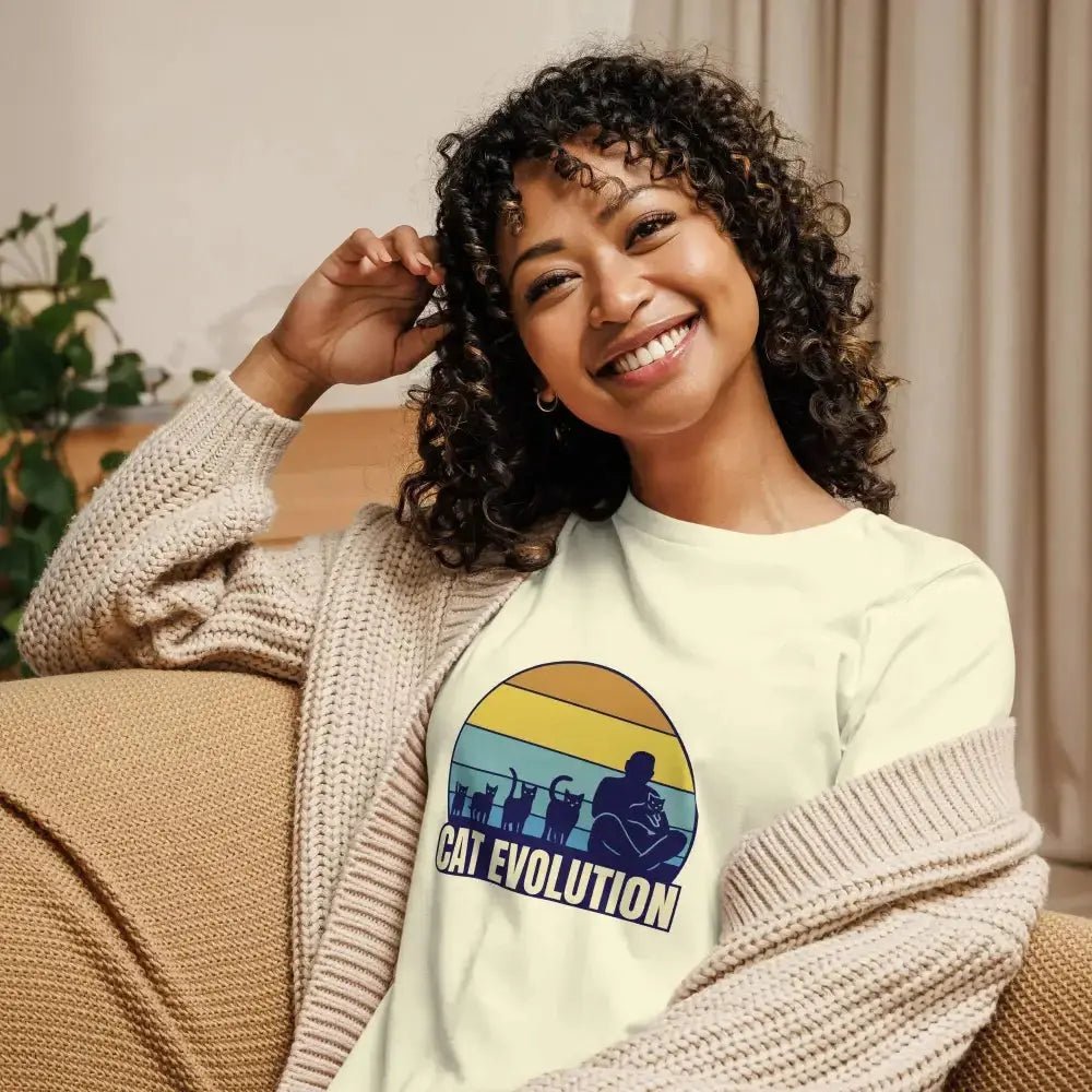 Cat Evolution Casual Women's T-Shirt - FloofChonk