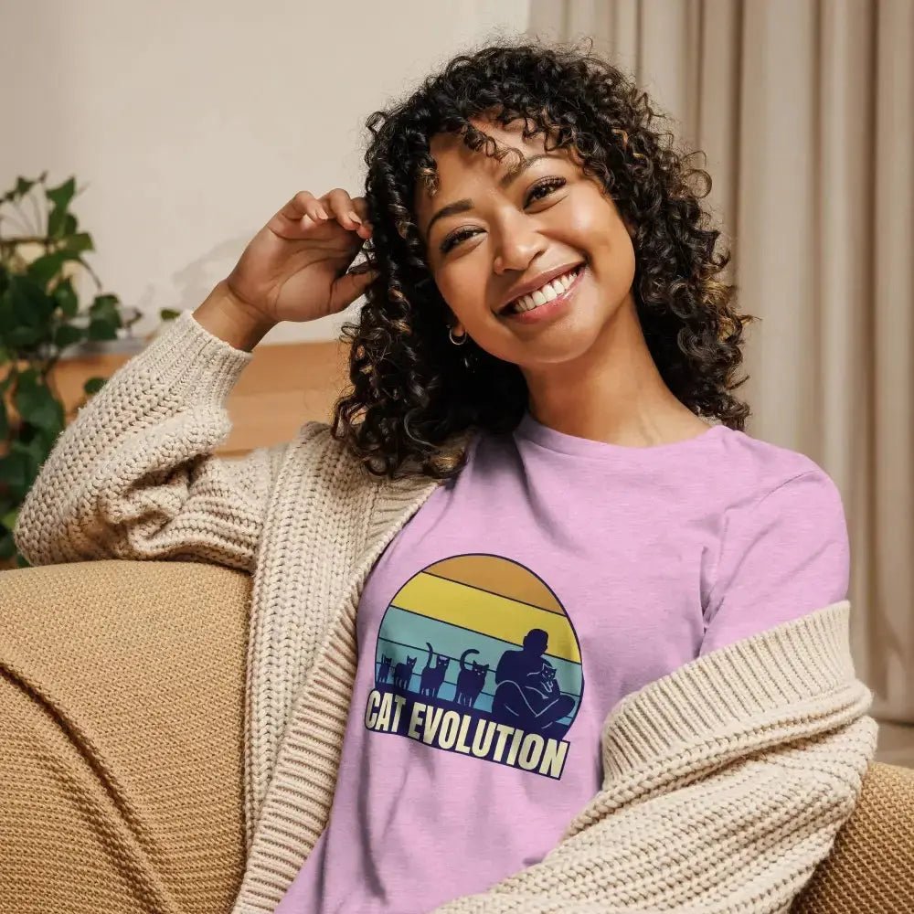 Cat Evolution Casual Women's T-Shirt - FloofChonk