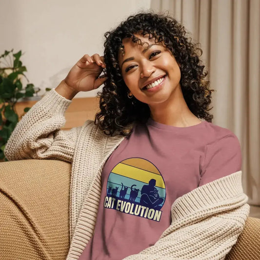 Cat Evolution Casual Women's T-Shirt - FloofChonk