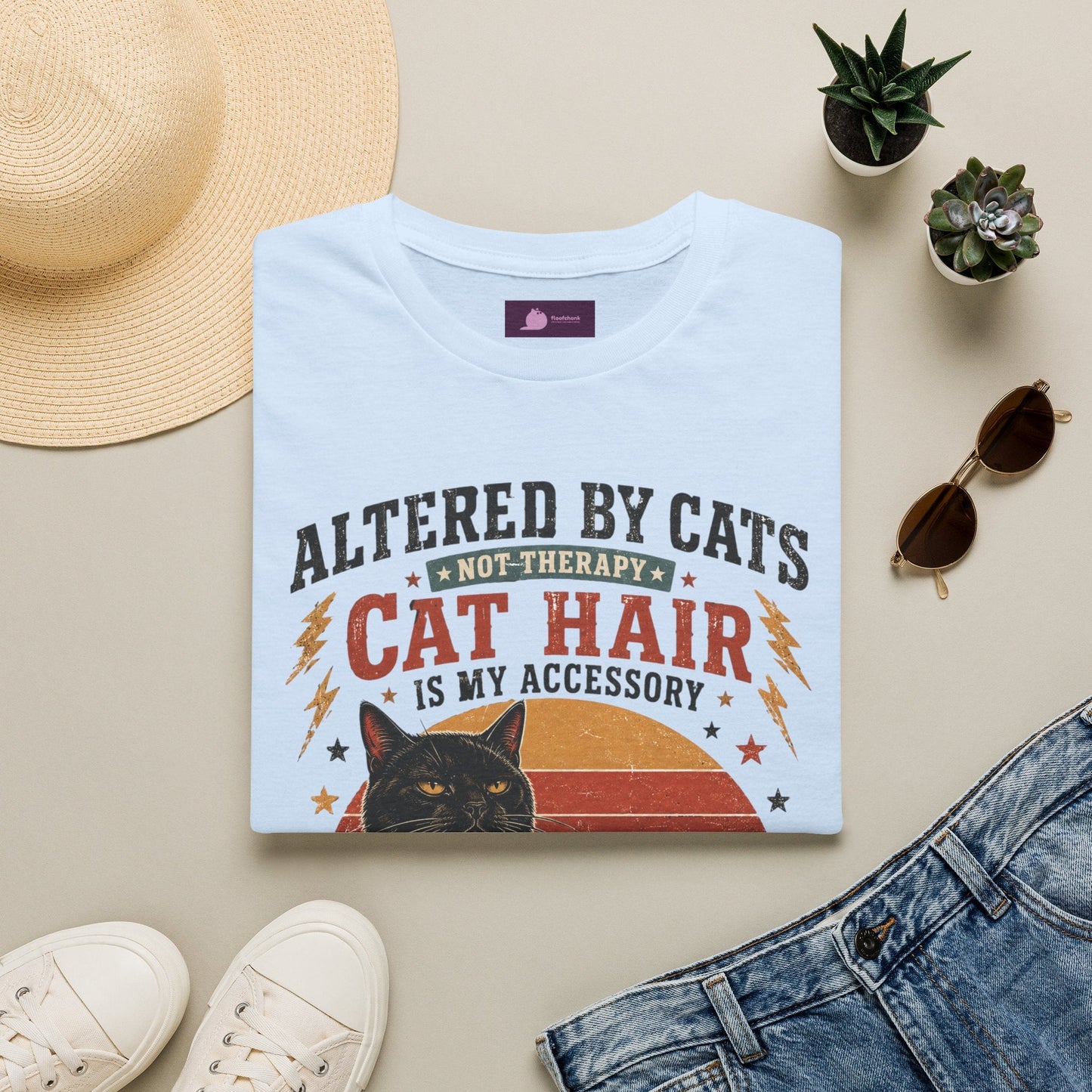 Cat Hair Is My Accessory T-Shirt — "Altered by Cats" Funny Cat Lover Gift - FloofChonk