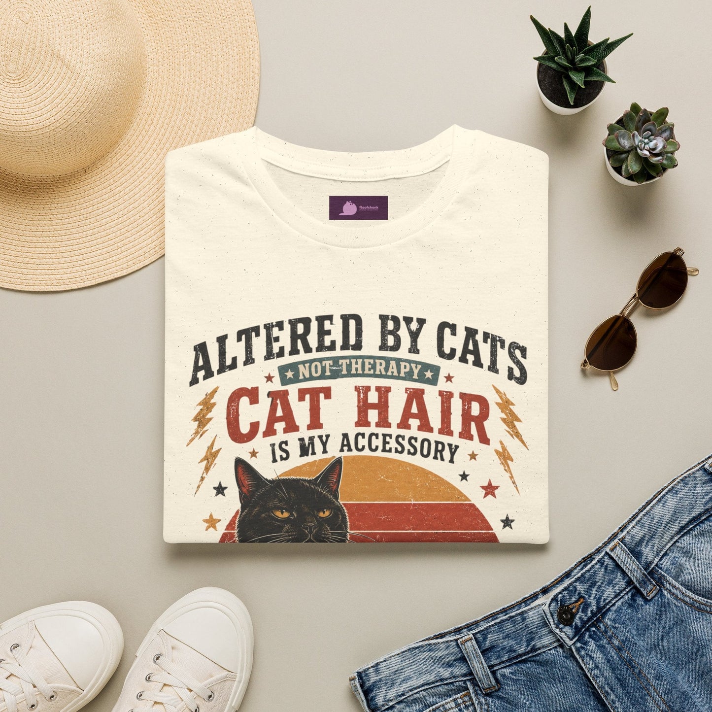 Cat Hair Is My Accessory T-Shirt — "Altered by Cats" Funny Cat Lover Gift - FloofChonk