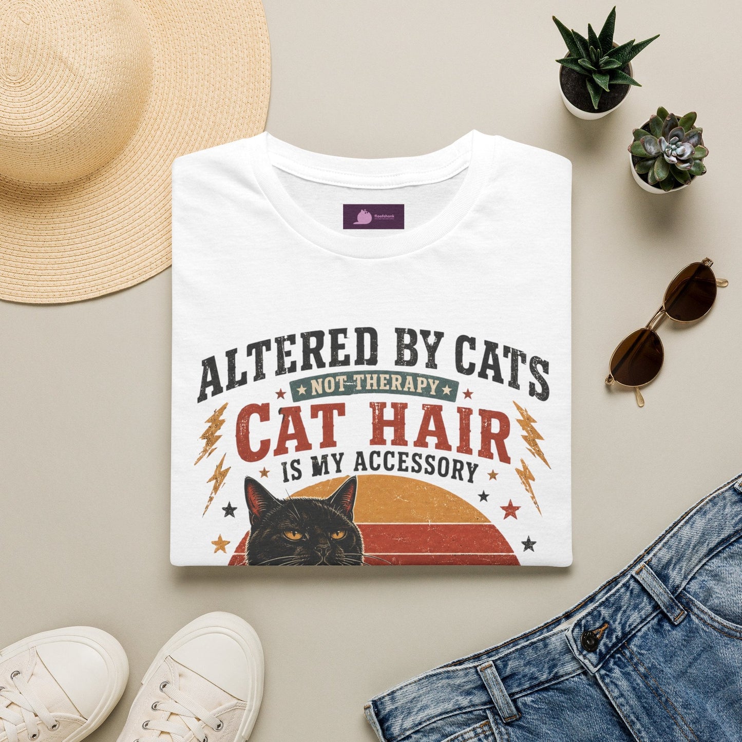 Cat Hair Is My Accessory T-Shirt — "Altered by Cats" Funny Cat Lover Gift - FloofChonk