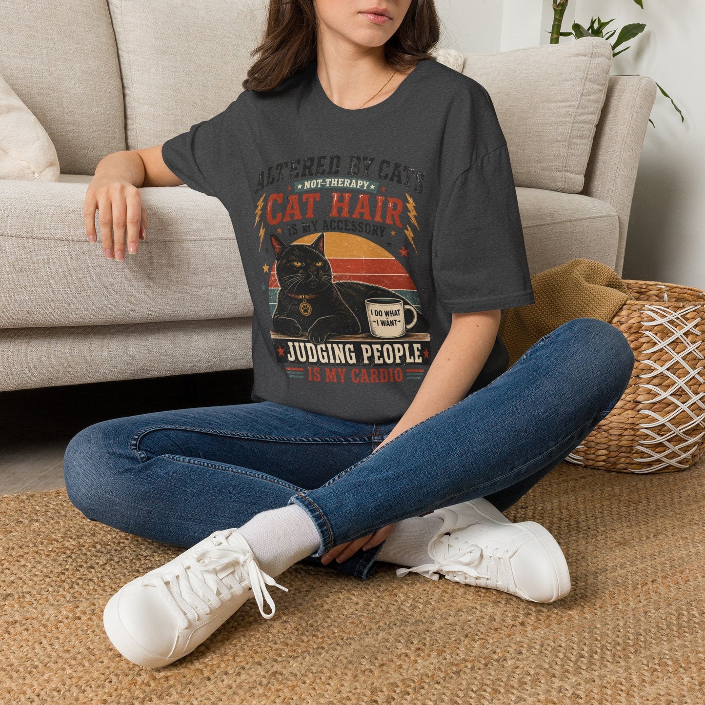 Cat Hair Is My Accessory T-Shirt — "Altered by Cats" Funny Cat Lover Gift - FloofChonk